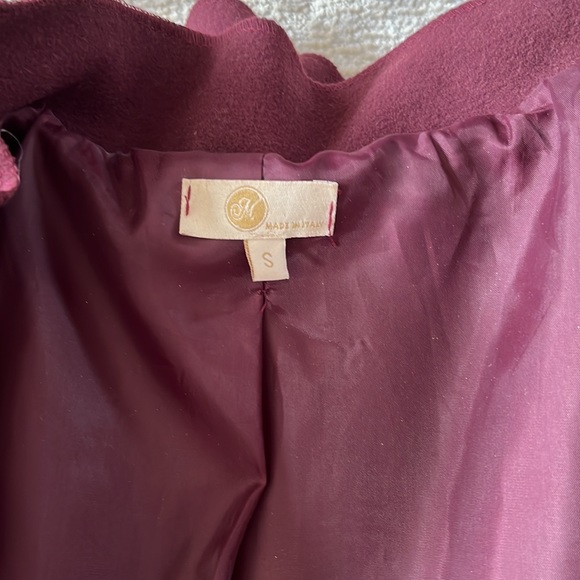 M for Bolide Burgundy Pea Coat. Size small. - Picture 3 of 4
